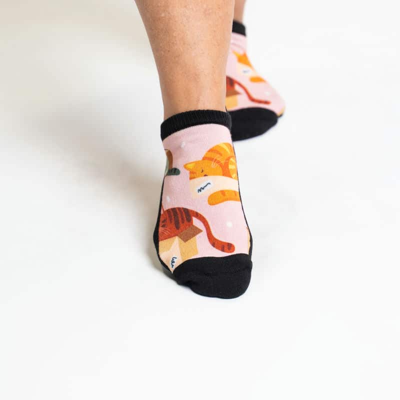 Cats In Boxes Diabetic Ankle Socks