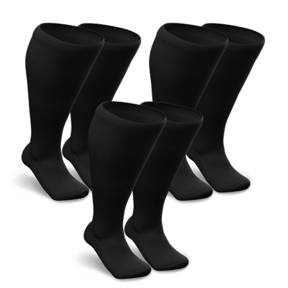 3 Pairs Black Non-Binding Diabetic Socks