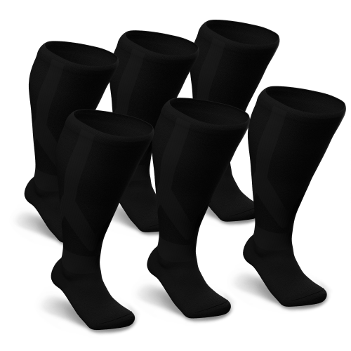 1215 mmHg Compression Socks Black 6Pack Viasox