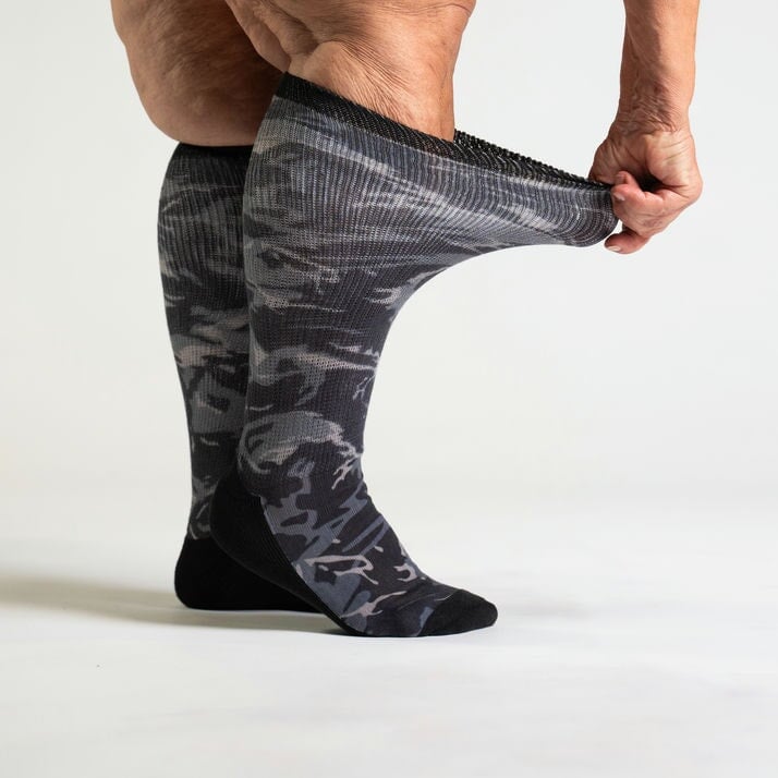 Knee-high camo stretchy socks