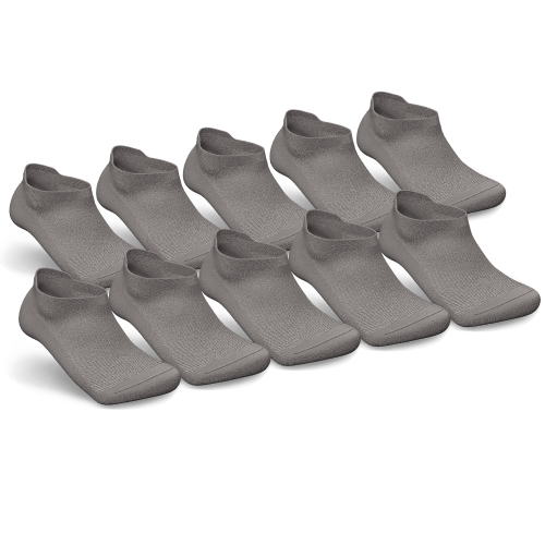 Gray Diabetic Ankle Socks Bundle 10-Pack