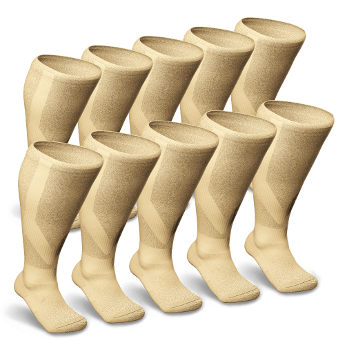 Tan Diabetic Compression Socks Bundle 10-Pack