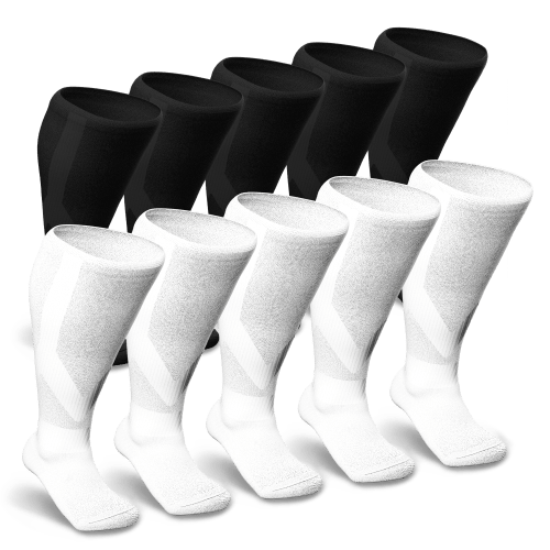 Black & White Diabetic Compression Socks Bundle 10-Pack