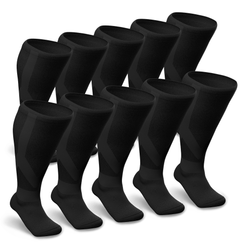 Black Diabetic Compression Socks Bundle 10-Pack