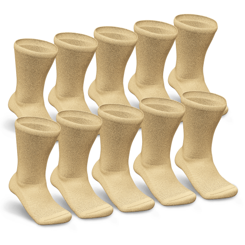 Tan Non-Binding Diabetic Socks Bundle 10-Pack