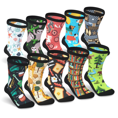 All New Patterns Non-Binding Diabetic Socks Bundle 10-Pack