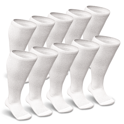 White Non-Binding Diabetic Socks Bundle 10-Pack