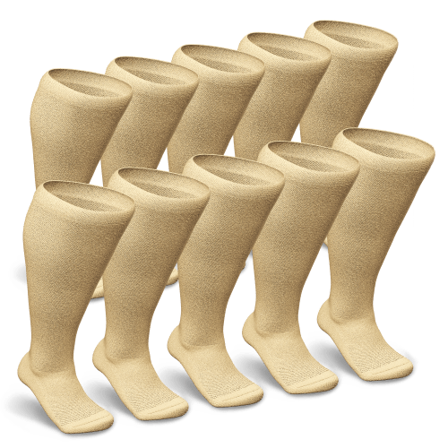 Tan Non-Binding Diabetic Socks Bundle 10-Pack