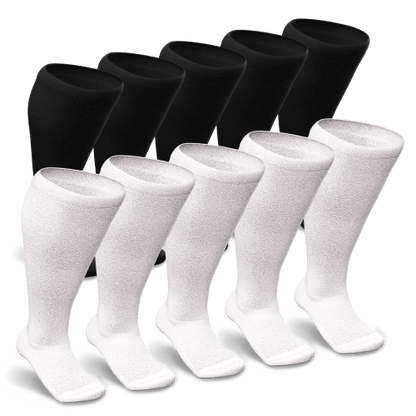 Black & White Non-Binding Diabetic Socks Bundle 10-Pack