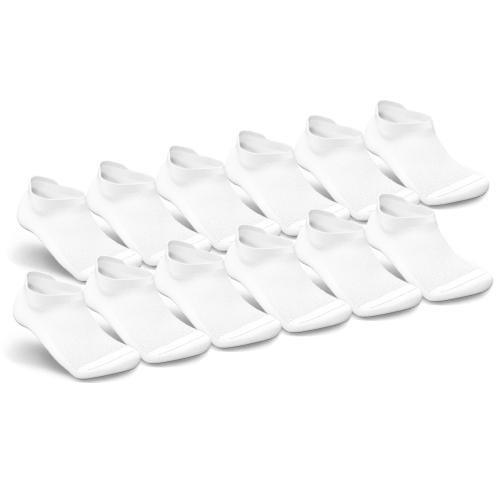 White Diabetic Ankle Socks Bundle 12-Pack