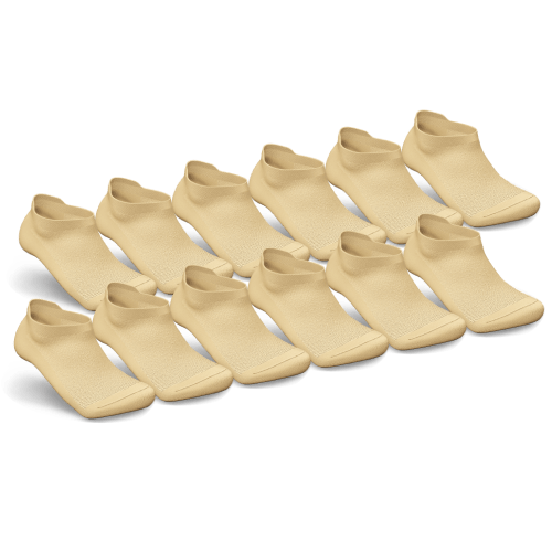 Tan Diabetic Ankle Socks Bundle 12-Pack