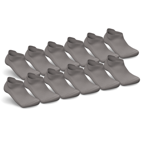 Gray Diabetic Ankle Socks Bundle 12-Pack