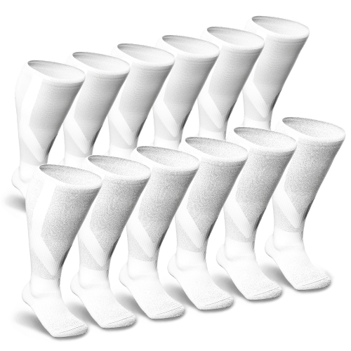 White Diabetic Compression Socks Bundle 12-Pack