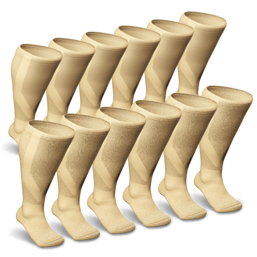 Tan Diabetic Compression Socks Bundle 12-Pack
