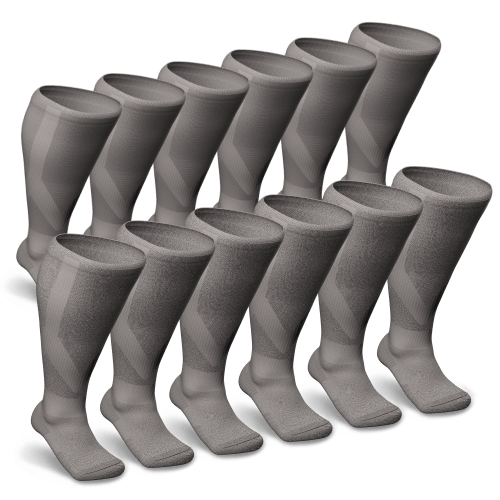 Gray Diabetic Compression Socks Bundle 12-Pack
