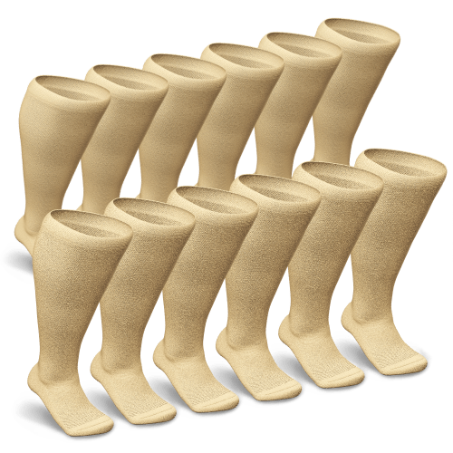 Tan Non-Binding Diabetic Socks Bundle 12-Pack
