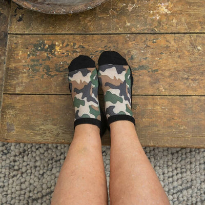 Viasox Army Camo Ankle Socks detail close-up