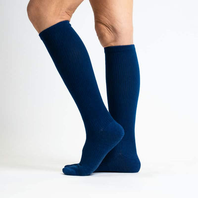 Viasox Navy Blue Compression Socks stretched display
