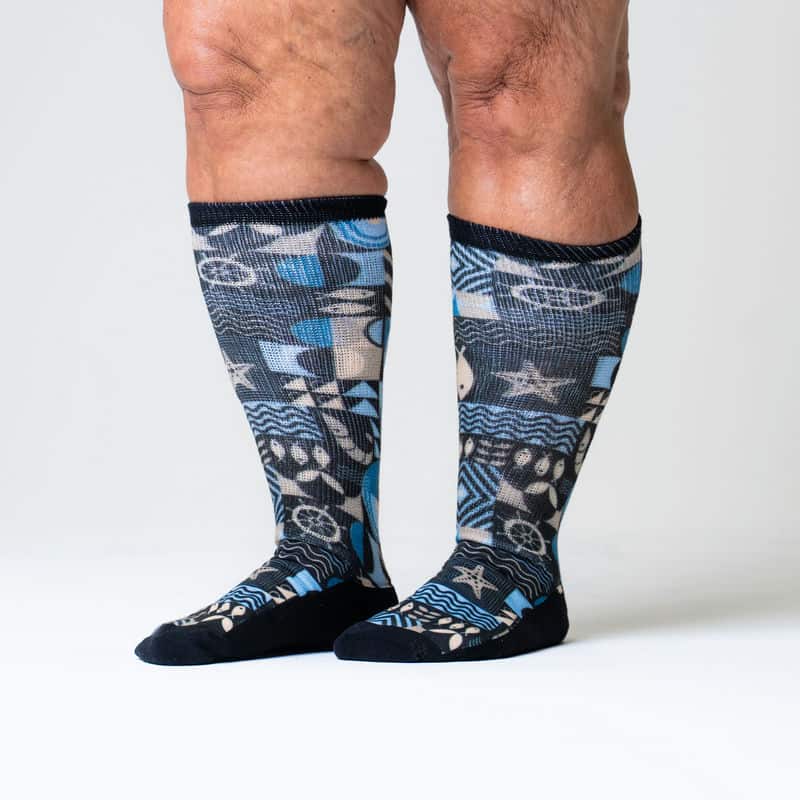 Nautical Non-Binding Diabetic Socks