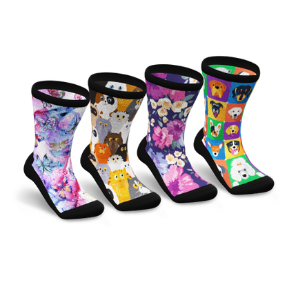 Paws and Petals Non-Binding Diabetic Socks 4-Pack