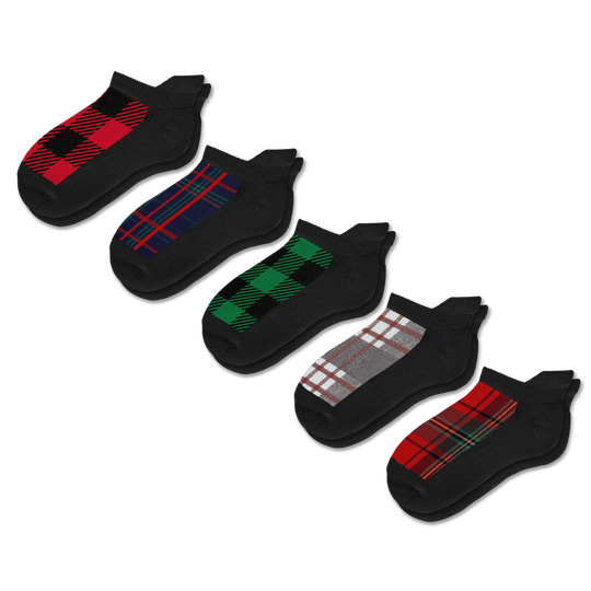 Winter Plaid Ankle Socks 5-Pack Bundle