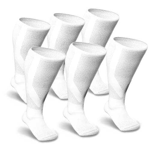 White Diabetic Compression Socks Bundle 6-Pack