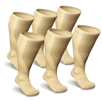 Tan Diabetic Compression Socks Bundle 6-Pack
