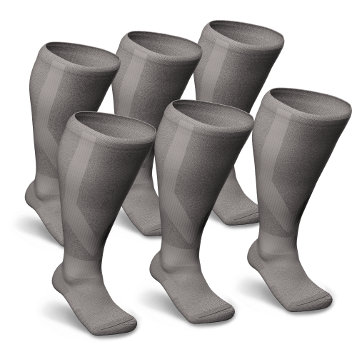Gray Diabetic Compression Socks Bundle 6-Pack