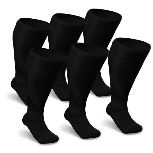 Black Diabetic Compression Socks Bundle 6-Pack