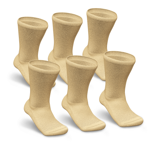 Tan Non-Binding Diabetic Socks Bundle 6-Pack