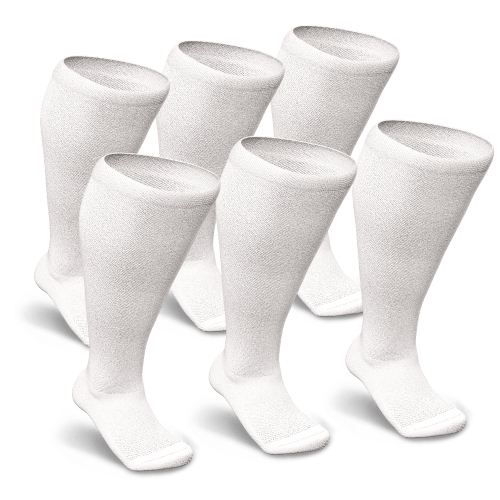 White Non-Binding Diabetic Socks Bundle 6-Pack