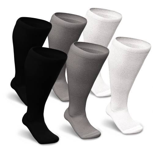 Assorted Non-Binding Diabetic Socks 6-Pack