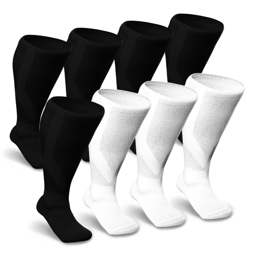 Black & White Diabetic Compression Socks Bundle 8-Pack