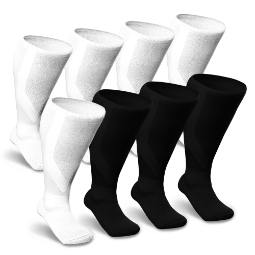 White & Black Diabetic Compression Socks Bundle 8-Pack
