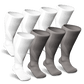 White & Gray Diabetic Compression Socks Bundle 8-Pack