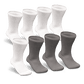 White & Gray Non-Binding Diabetic Socks Bundle 8-Pack