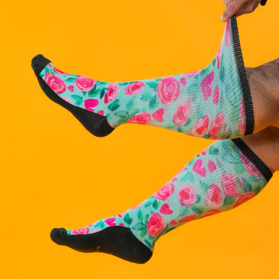 Viasox Sweet Roses EasyStretch Socks alternate view