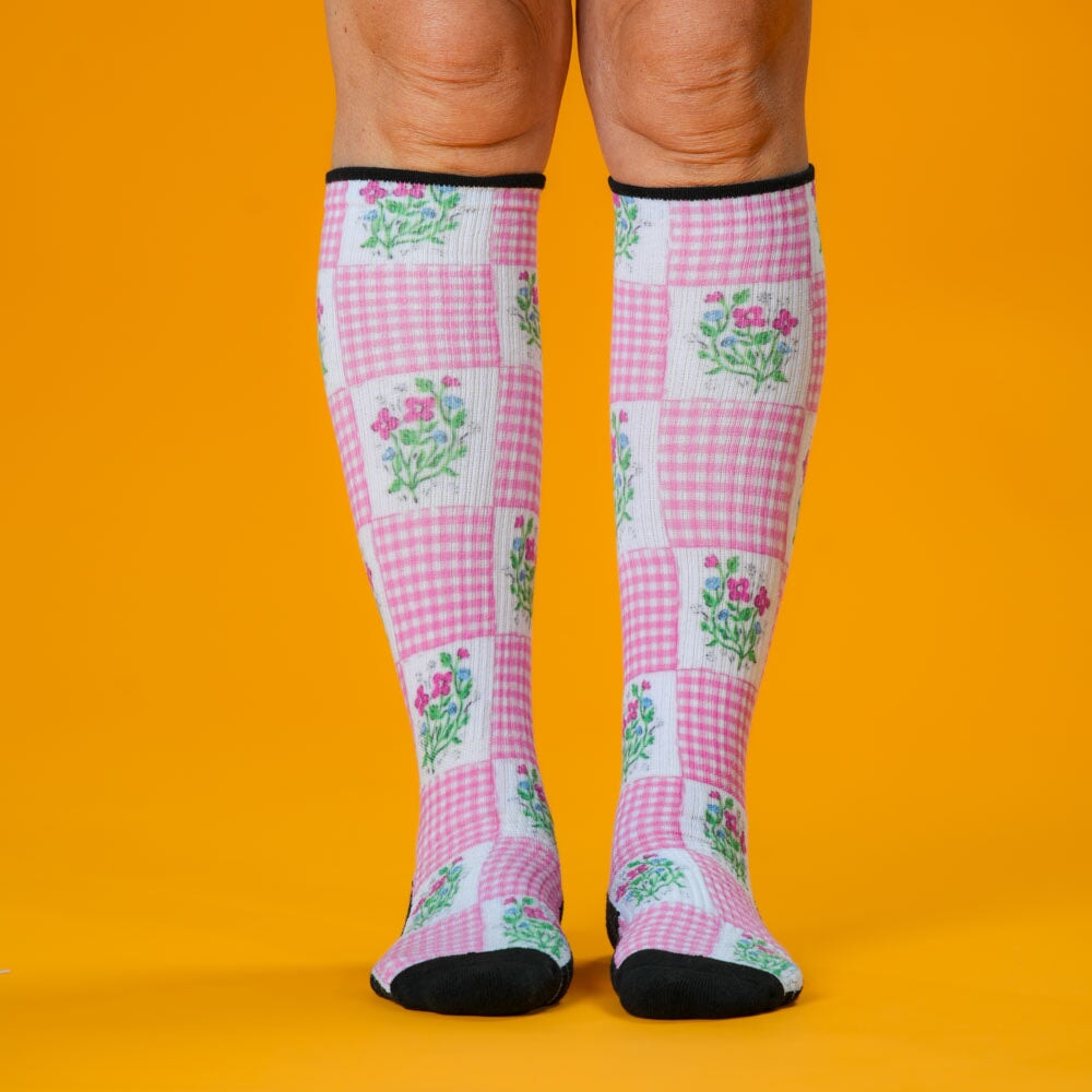 Viasox Grandma's Quilt Compression Socks side view