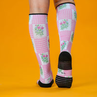 Viasox Grandma's Quilt Compression Socks detail close-up