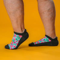 Viasox Sweet Roses Ankle Socks stretched display