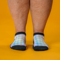 Viasox Pastel Plaid Ankle Socks side view