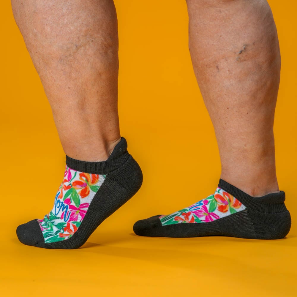 Viasox Mom's Bouquet Ankle Socks stretched display