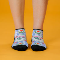 Viasox Lavender Picnic Ankle Compression Socks side view
