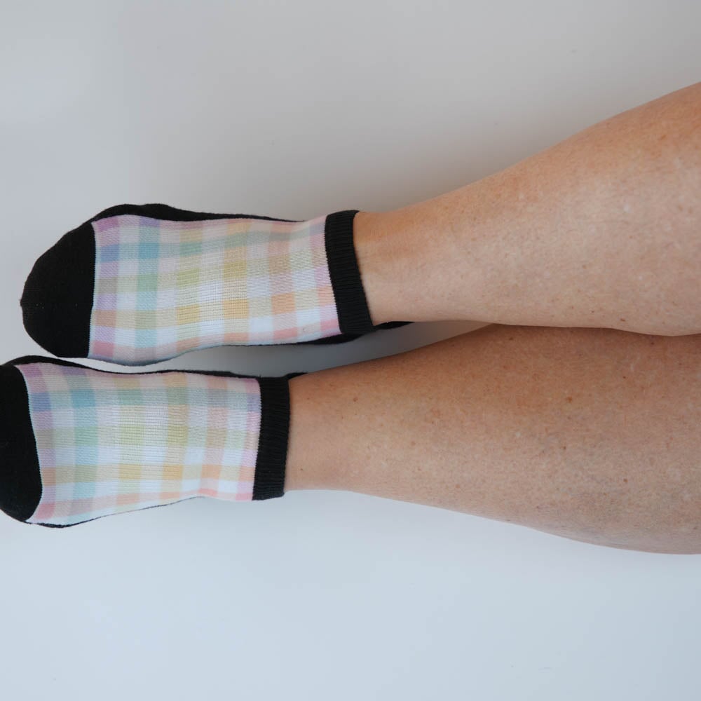 Viasox Pastel Plaid Ankle Socks alternate view