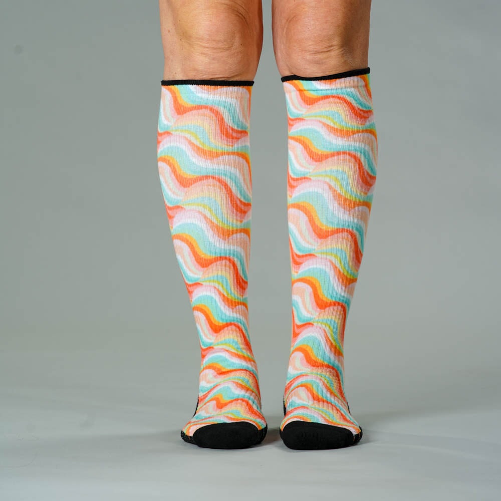 Viasox Retro Pastel Compression Socks 5-Pack Bundle detail close-up