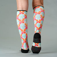 Viasox Groovy Blooms Compression Socks detail close-up