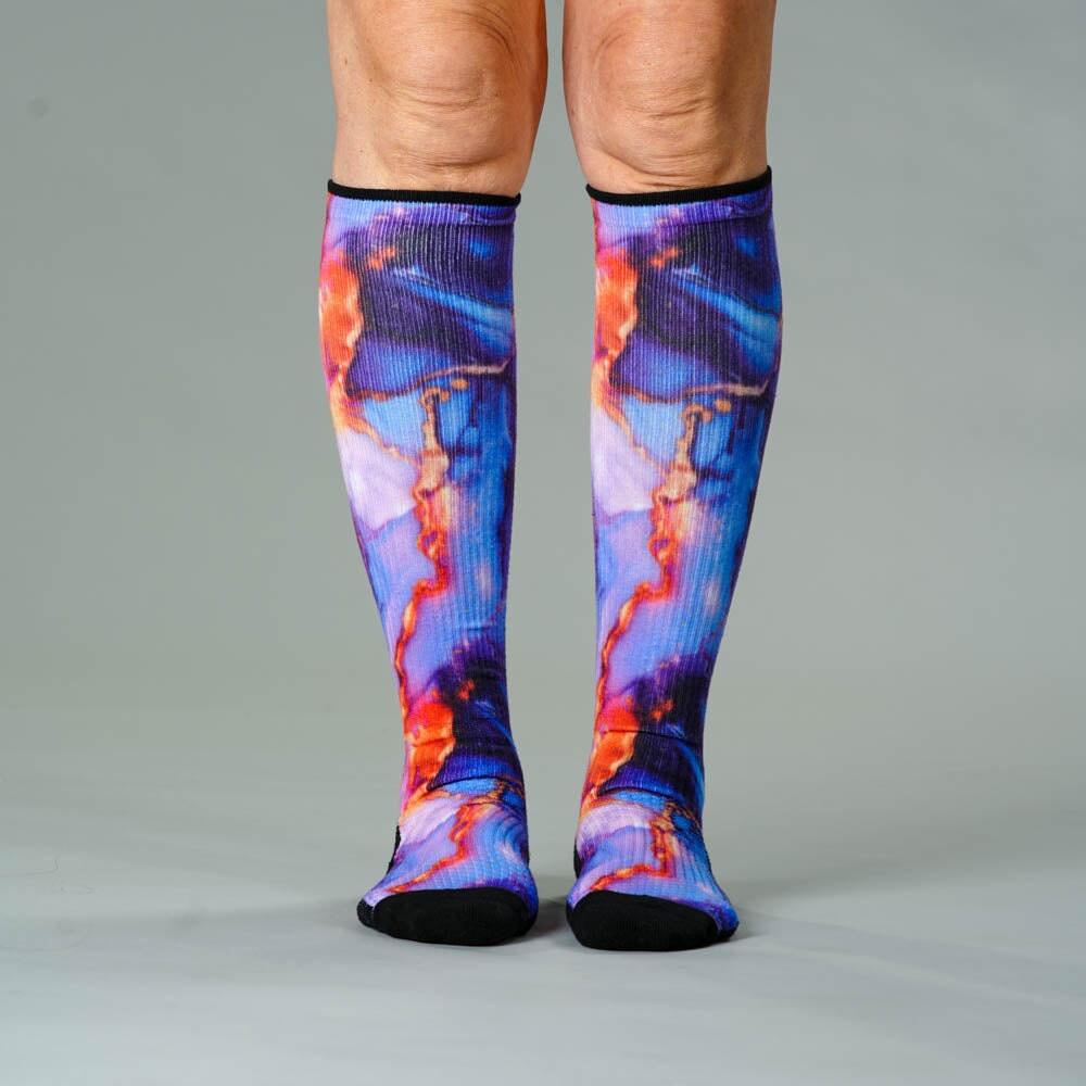 Viasox Magic Marble Compression Socks 5-Pack Bundle stretched display