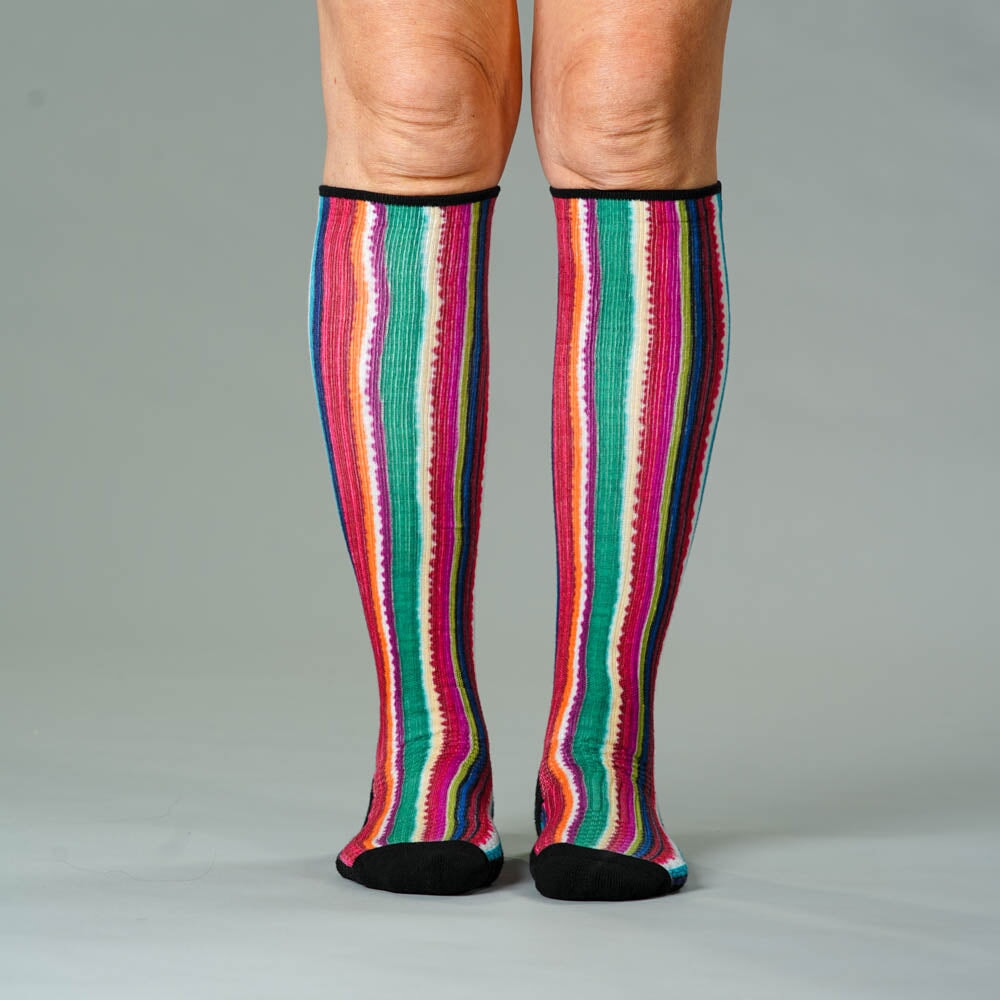 Viasox Fiesta Stripes Compression Socks side view