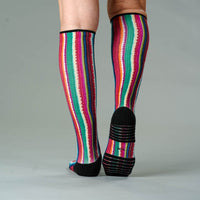 Viasox Fiesta Stripes Compression Socks detail close-up
