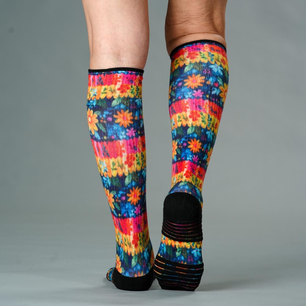 Viasox Spring Picnic Compression Socks detail close-up
